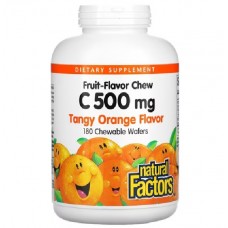  Natural Factors 維生素C 維他命C 500mg*180可嚼片 濃郁橙香味 