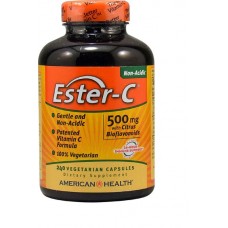 American Health  酯化維他命C  Ester-C  500 mg* 240顆素食膠囊   含: 鈣  柑橘生物類黃酮