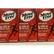 Schiff®  Move Free  葡萄糖胺+關節液維骨力 柔韌性/潤滑性* 200錠*3瓶-  紅瓶 Advanced Joint Supplement  