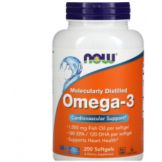  NOW Foods  天然深海魚油 Omega-3 ( EPA 180mg / DHA 120mg) * 200 粒