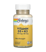   SOLARAY  維生素/維他命 D3 + K2  * 60顆素食膠囊 - 不含大豆   非活性 D3 + K2