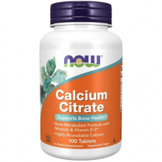 NOW Foods  檸檬酸鈣 *100錠 - 添加維他命D 鎂 鋅 銅 錳 Calcium Citrate