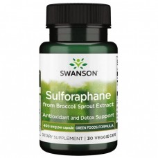 Swanson  100％純天然  蘿蔔硫素   綠色花椰菜萃取20:1   400mcg *60顆素食膠囊  - Sulforaphane from Broccoli - 100% Natural