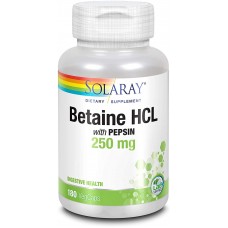   SOLARAY  甜菜鹼 HCL + 胃蛋白酶  * 180顆素食膠囊 - Betaine HCL with Pepsin