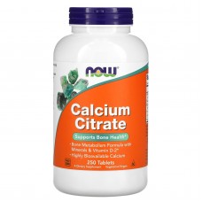 **效期2026/05** NOW Foods  檸檬酸鈣 *250錠 - 添加維他命D 鎂 鋅 銅 錳 Calcium Citrate