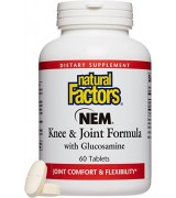 Natural Factors  NEM  蛋殼膜 膝蓋及關節配方  添加: 葡萄糖胺 *60錠 - NEM Knee & Joint Formula with Glucosamine