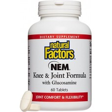 Natural Factors  NEM  蛋殼膜 膝蓋及關節配方  添加: 葡萄糖胺 *60錠 - NEM Knee & Joint Formula with Glucosamine