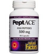 Natural Factors   PeptACE  降血壓胜肽 500mg* 90顆 - 魚肽 Fish Peptides
