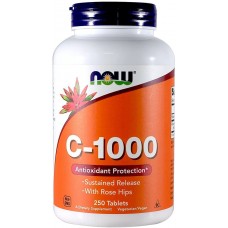  Now Foods   長效型維生素/維他命C +玫瑰果  (1000 mg * 250錠) - C-1000 維生素C