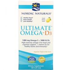 Nordic Naturals Ultimate®Omega -D3™強魚油+D3*120粒檸檬味 **無紙盒** - (1280毫克Omega-3 + 1000 IU D3)