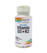   SOLARAY  維生素/維他命 D3 + K2  * 60顆素食膠囊 - 不含大豆   Vitamin D3 + K2