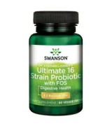 ** 效期至2023/09月**Swanson  超強16種益生菌 添加果寡糖  - 素食 (*60顆)  - Ultimate 16 Strain Probiotic with FOS 