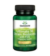 ** 效期至2024/05月**Swanson  超強16種益生菌 添加果寡糖  - 素食 (*60顆)  - Ultimate 16 Strain Probiotic with FOS 