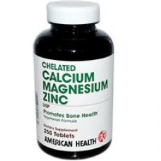 American Health    鈣 + 鎂+ 鋅  三合一 *250 錠 - Chelated Calcium Magnesium Zinc 鈣鎂鋅