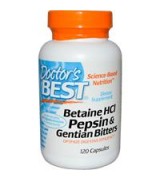 Doctor's Best  甜菜鹼+胃蛋白酶+龍膽草 *120顆 -  Betaine HCI Pepsin & Gentian Bitters