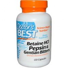 Doctor's Best  甜菜鹼+胃蛋白酶+龍膽草 *120顆 -  Betaine HCI Pepsin & Gentian Bitters