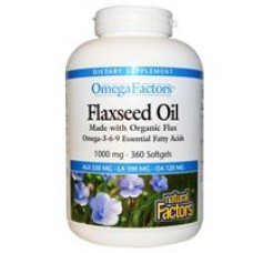  Natural Factors   有機亞麻仁油 亞麻籽油 1000 mg*360粒 - Omega Factors, Flaxseed Oil