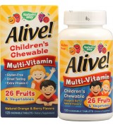 **效期至2024/01月**Nature's Way   兒童多種維生素  *120咀嚼片-  Alive! Children's Multi-Vitamin
