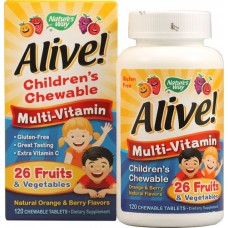 **效期至2024/01月**Nature's Way   兒童多種維生素  *120咀嚼片-  Alive! Children's Multi-Vitamin