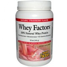  Natural Factors   100%天然乳清蛋白粉 * 12 oz (340 g) 天然草莓口味 - Whey Factors