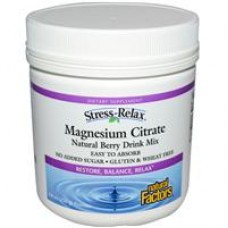  Natural Factors  解壓 檸檬酸鎂粉 *8.8 oz (250 g) 天然莓果口味 - Magnesium Citrate