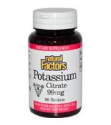 Natural Factors   檸檬酸鉀   99 mg *90 錠 - Potassium Citrate