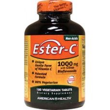 American Health 酯化維他命C (1000mg 柑橘生物類黃酮 鈣*180錠) - Ester-C