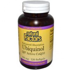 ** 效期至2025/01月** Natural Factors Ubiquinol QH  輔酶素Q10 還原型  *100mg*120粒 -  CoQ10 (含:亞麻油)